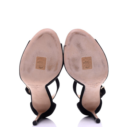 Jimmy Choo Suede Emily 100 Sandal 38 Black 8 of 10