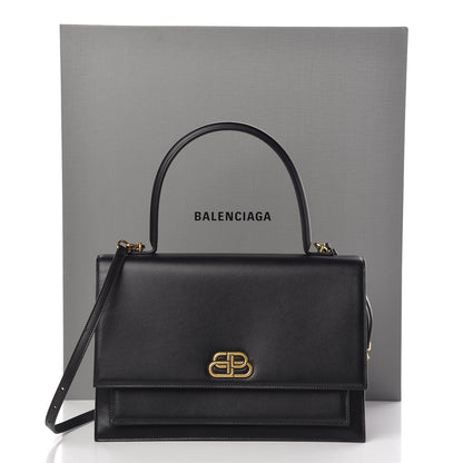 Balenciaga Box Calfskin Large Sharp Top Handle Bag Black 10 of 10