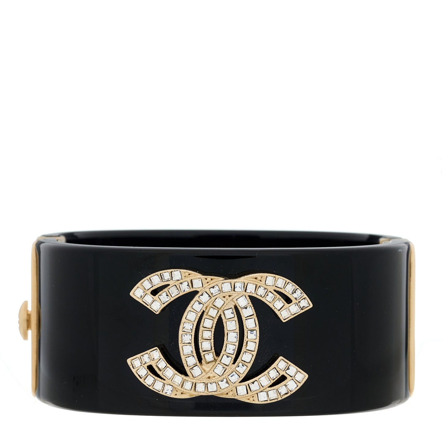 Resin Crystal Baguette CC Cuff Black