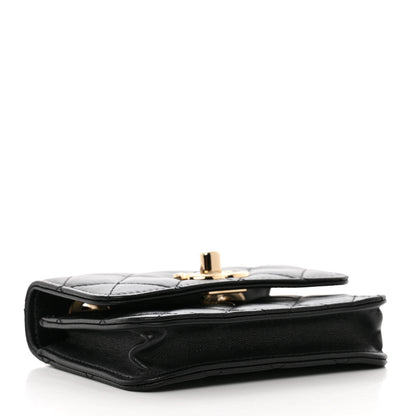 Chanel Lambskin Quilted Trendy CC Card Holder On Chain Black 3 of 8