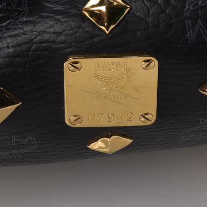 MCM Visetos Studded Medium Stark M Backpack Black 9 of 17