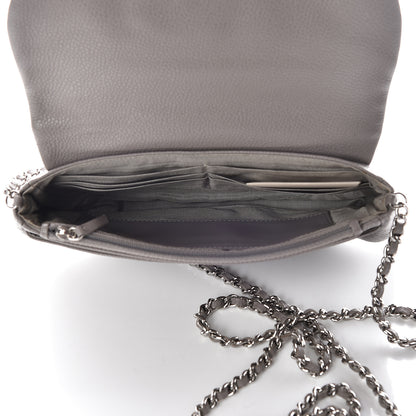 Chanel Caviar Half Moon Wallet On Chain WOC Light Grey 5 of 11