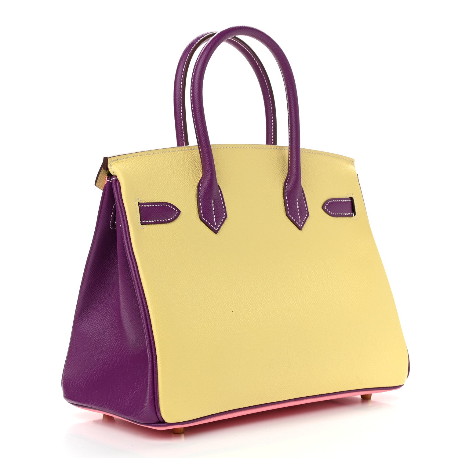 Hermes Epsom Horseshoe Birkin 30 Rose Confetti Jaune Poussin Anemone 3 of 10