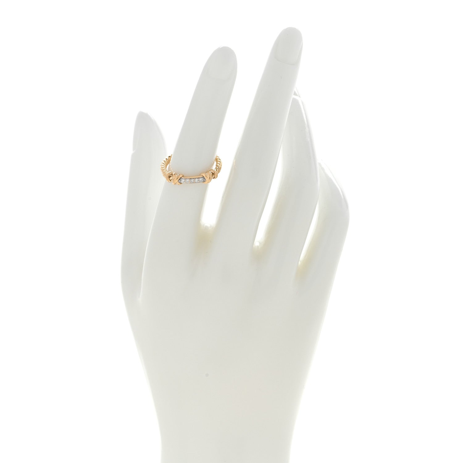 David Yurman 18K Yellow Gold Diamond Petite Helena Wrap Ring 51 5.75 2 of 4