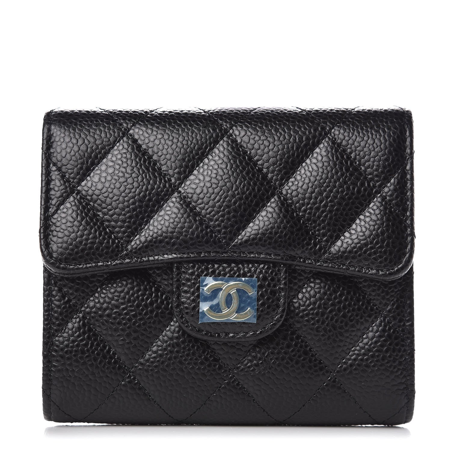 Chanel Caviar Quilted Compact Flap Wallet Black 1 of 9