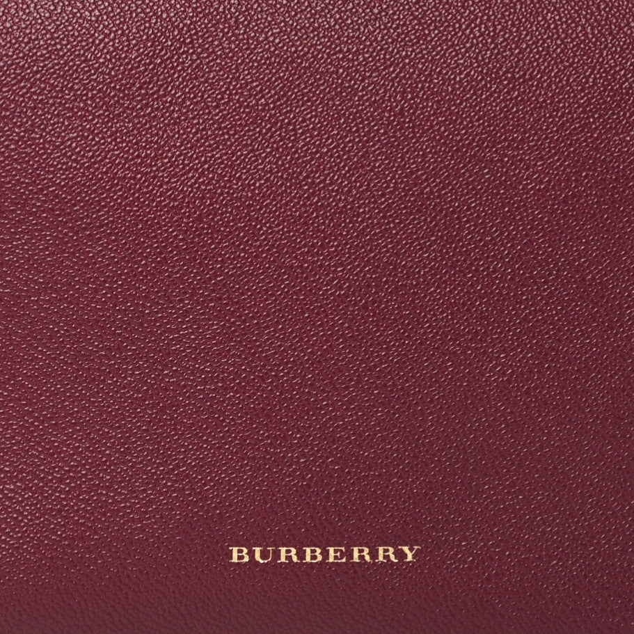 Soft Grain Calfskin House Check Small Helmsley Crossbody Dark Plum