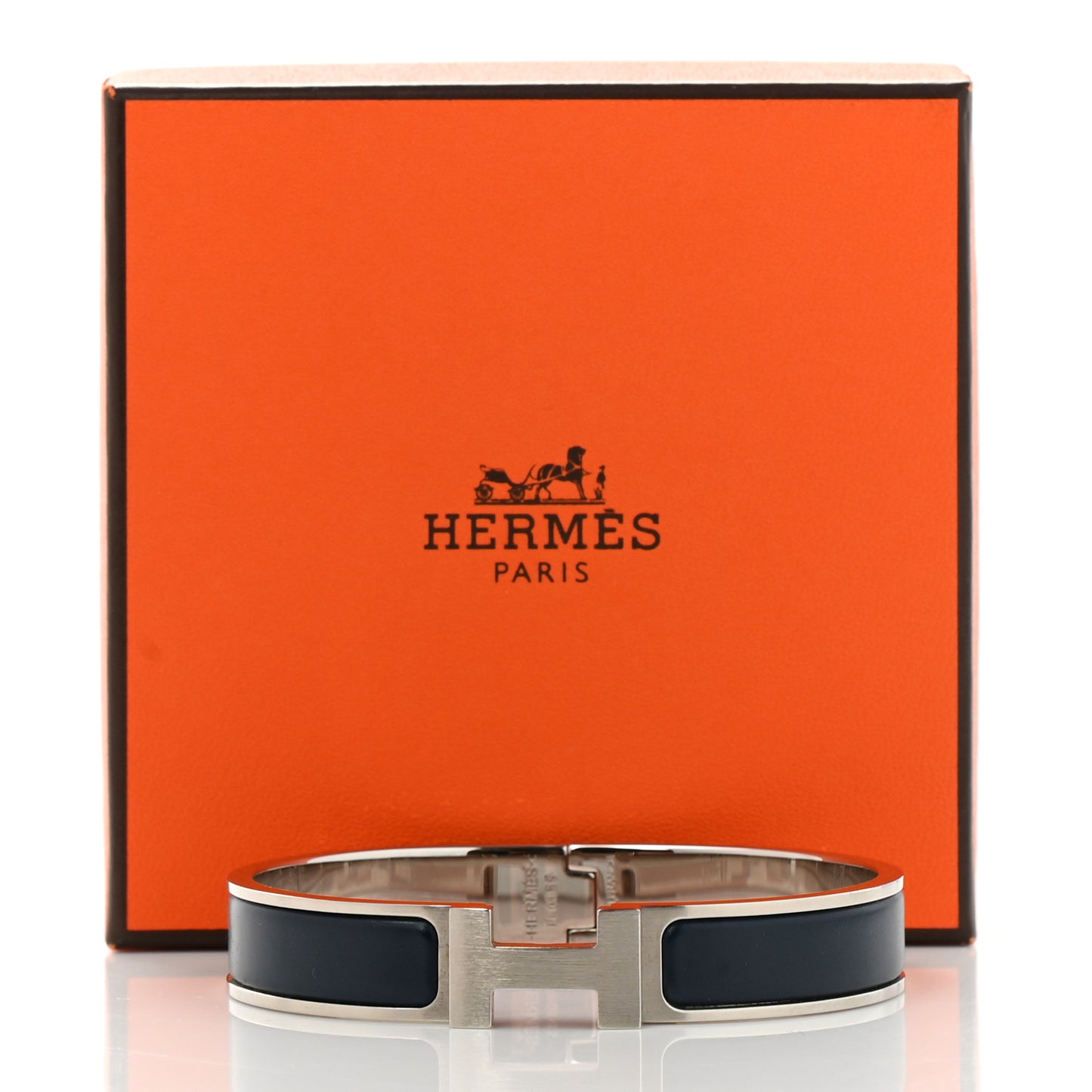 Matte Enamel Narrow Clic Clac HH Bracelet GM Bleu Nuit