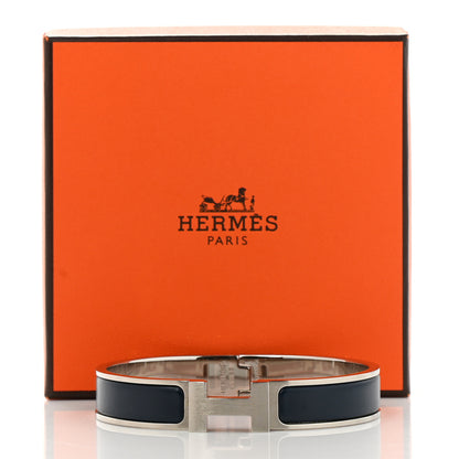 Hermes Matte Enamel Narrow Clic Clac HH Bracelet GM Bleu Nuit 5 of 5