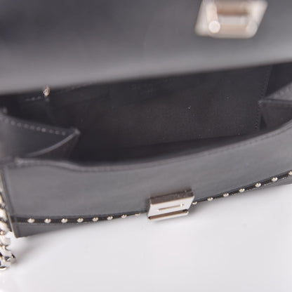 Givenchy Calfskin Suede Mini Studded Chevron Pandora Box Crossbody Bag Black 5 of 7