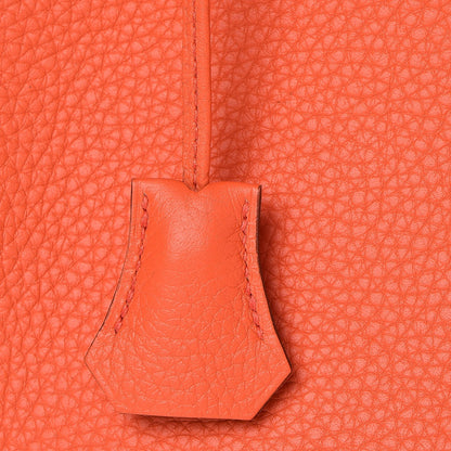 Hermes Taurillon Clemence Kelly Retourne 28 Orange Poppy 14 of 34