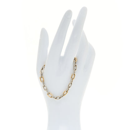 David Yurman Sterling Silver 18K Yellow Gold 5.5mm DY Madison Link Chain Bracelet 2 of 6