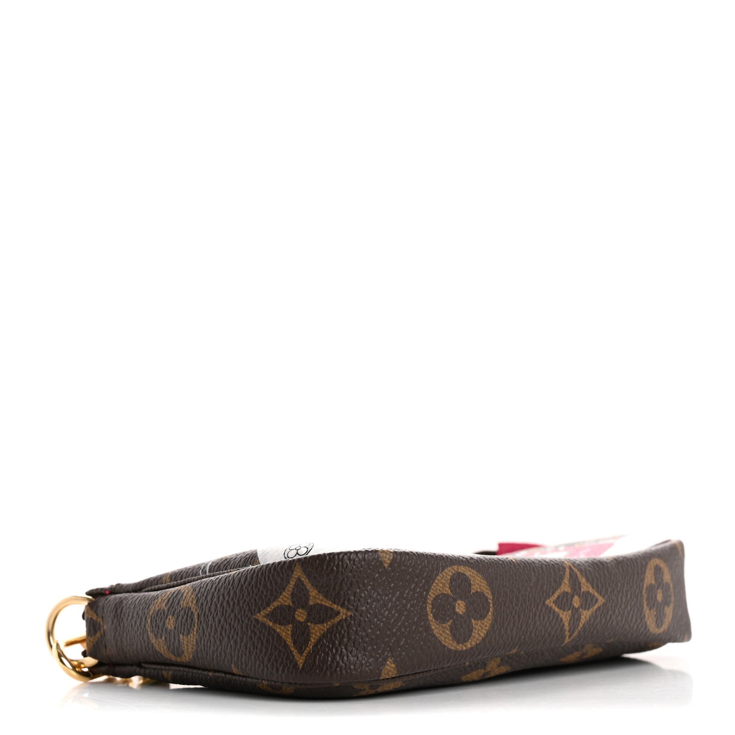 Louis Vuitton Monogram 2019 Christmas Animation Mini Courchevel Pochette Accessories Fuchsia 4 of 11