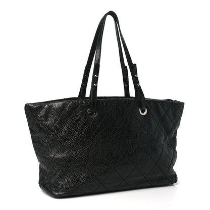 Chanel Glazed Calfskin Large On The Road Tote Black 3 of 12