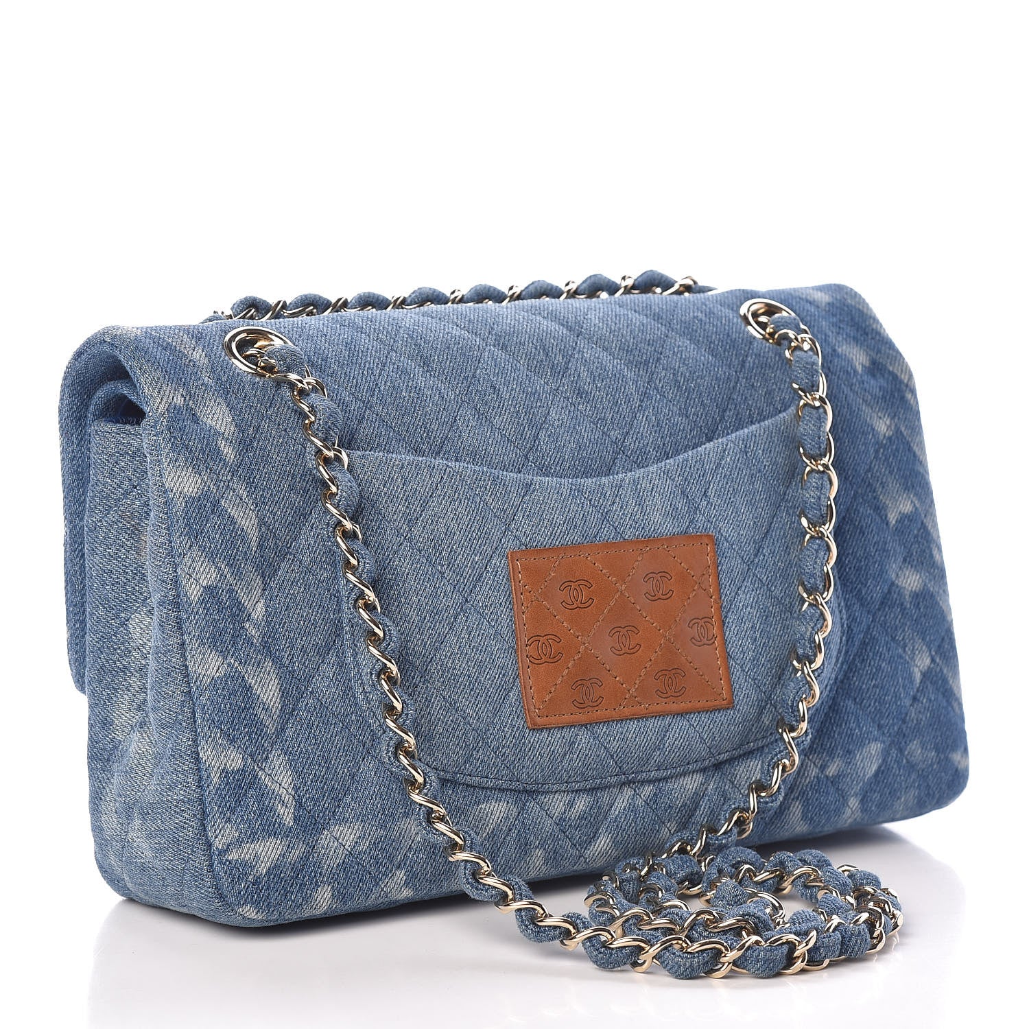 Chanel Denim Quilted Medium Double Flap Blue 3 of 13
