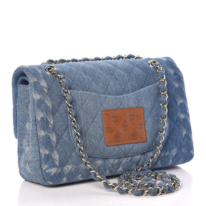 Chanel Denim Quilted Medium Double Flap Blue 3 of 13