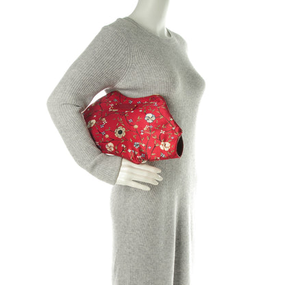 Alexander McQueen Silk Floral Print De Manta Clutch Red 2 of 7
