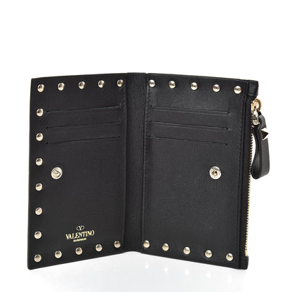 Valentino Garavani Vitello Rockstud Coin Case Card Holder Black 5 of 6