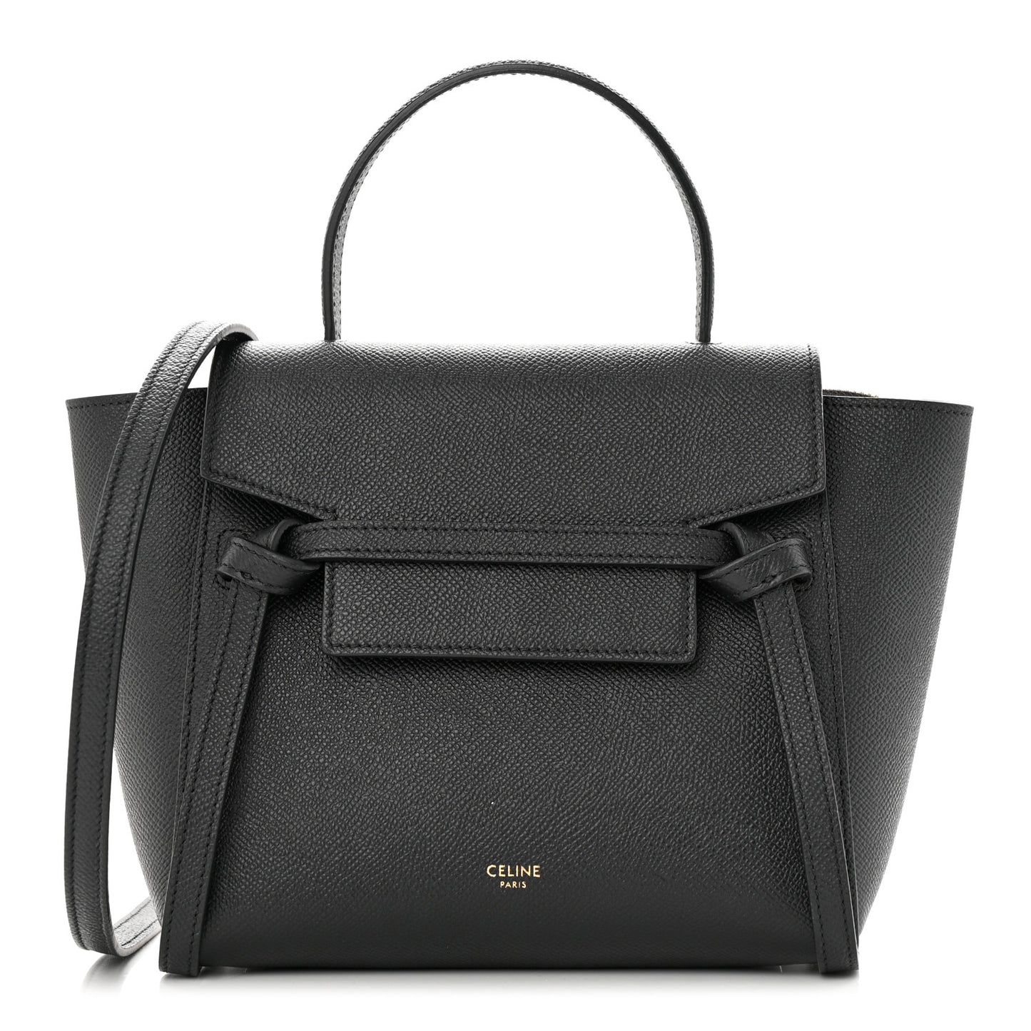 Grained Calfskin Nano Belt Bag Black