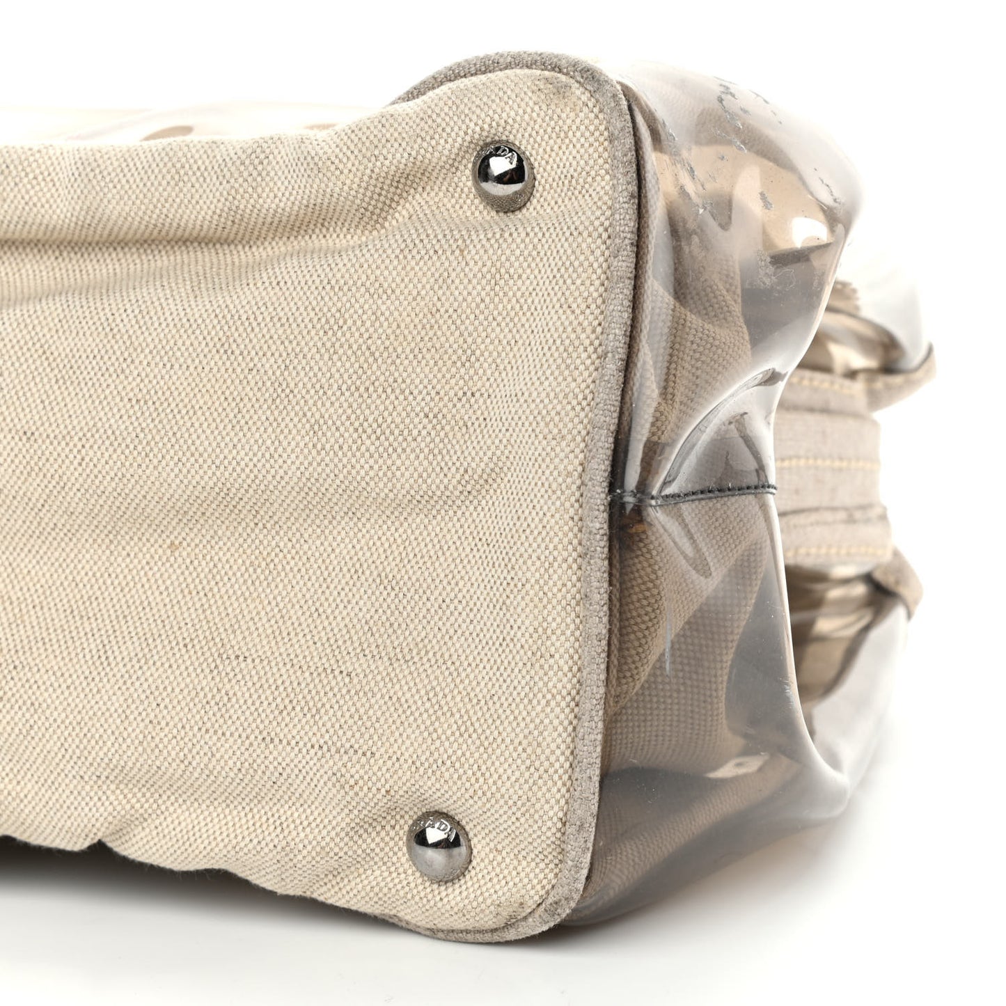 Canvas Plexiglass Crystal Cluster Tote Fume