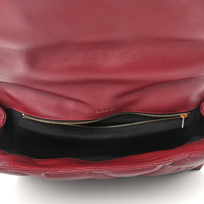 Balenciaga Nappa Calfskin Quilted Touch B Clutch Bag Dark Red 5 of 9