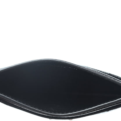 Saint Laurent Grain De Poudre Matelasse Chevron Monogram Credit Card Case Black 4 of 4