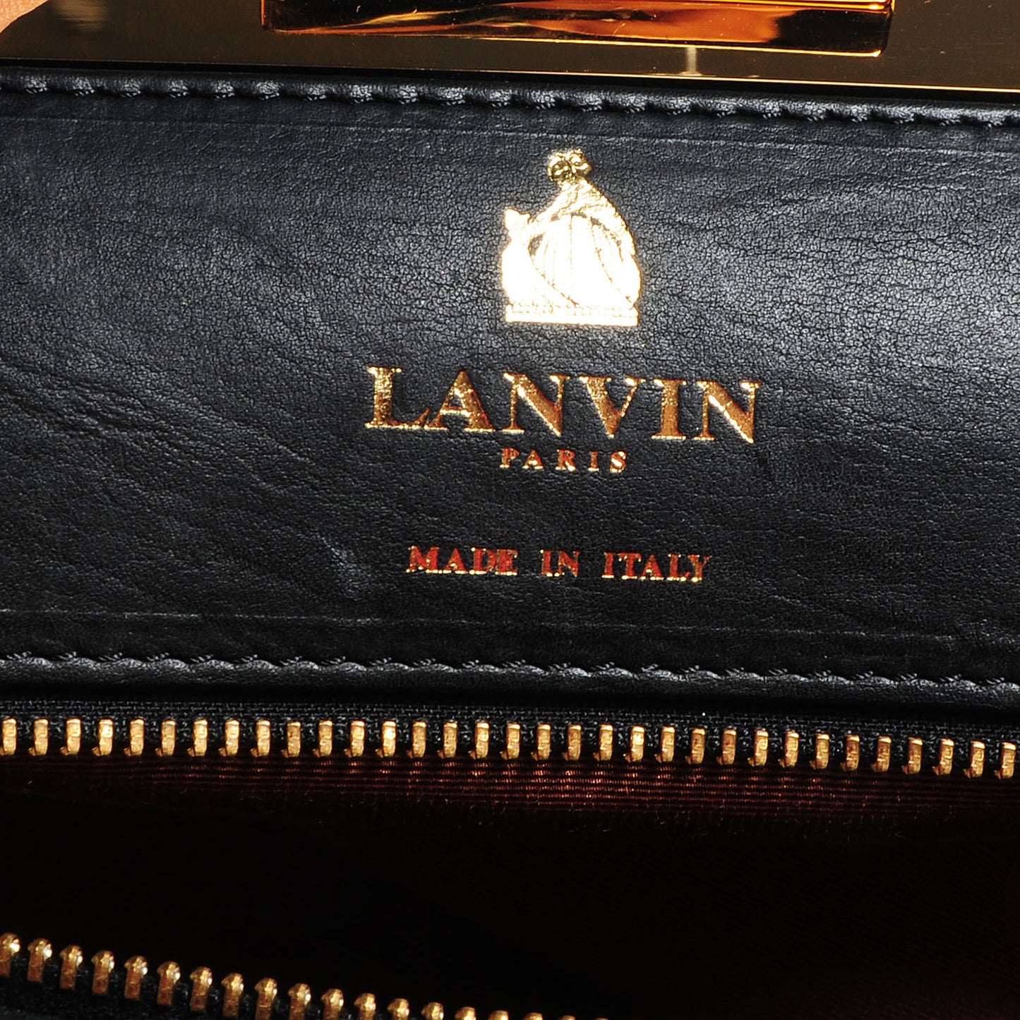 Calfskin Croc Stamp Large Trilogy Shopper Black