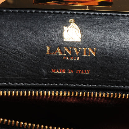 Lanvin Calfskin Croc Stamp Large Trilogy Shopper Black 7 of 13