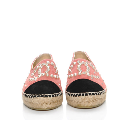 Chanel Suede Pearl CC Espadrilles 36 Pink 2 of 10