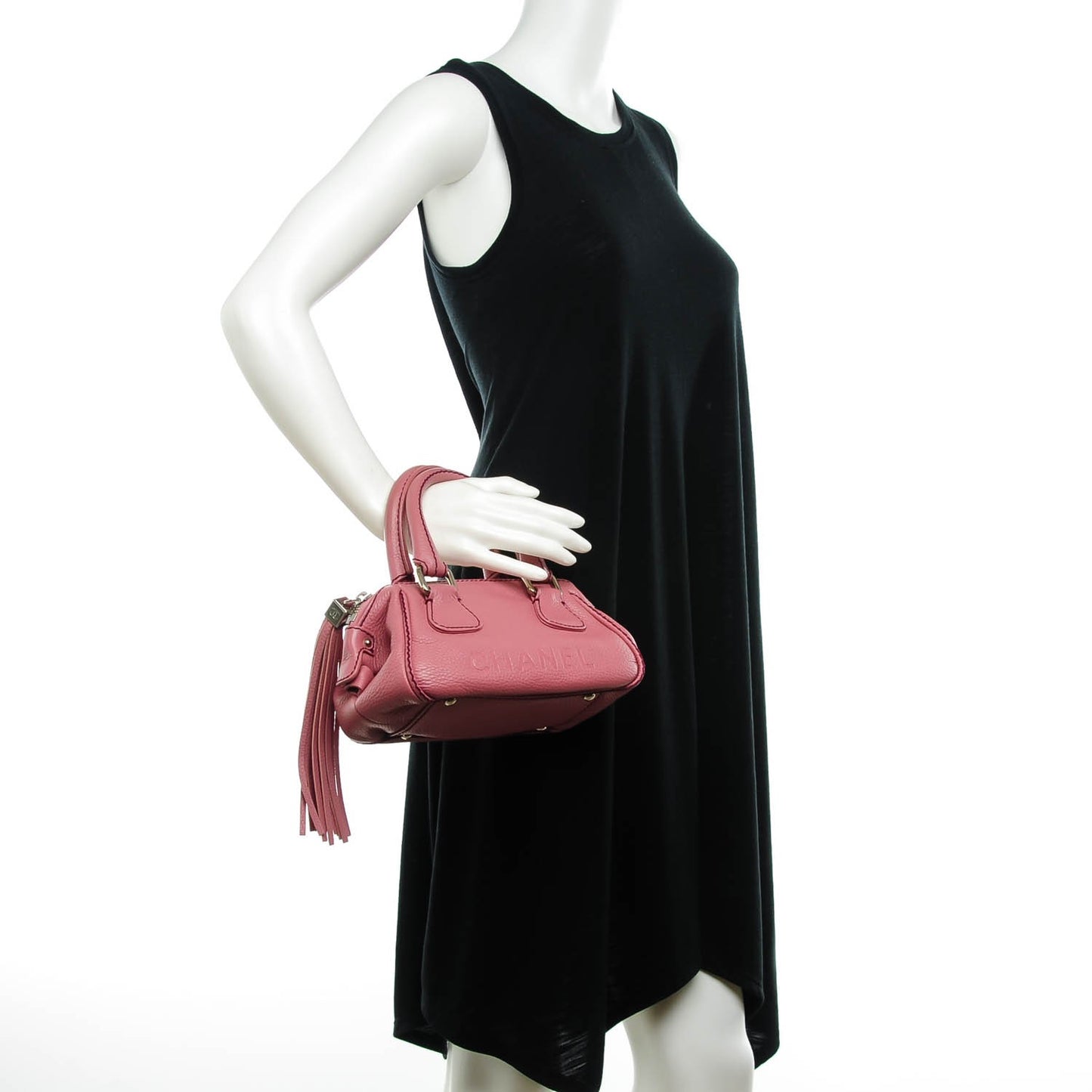 Calfskin Small Tassel Satchel Pink