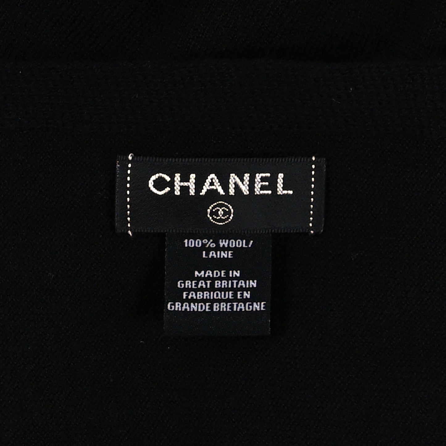 Wool Logo Scarf Black White