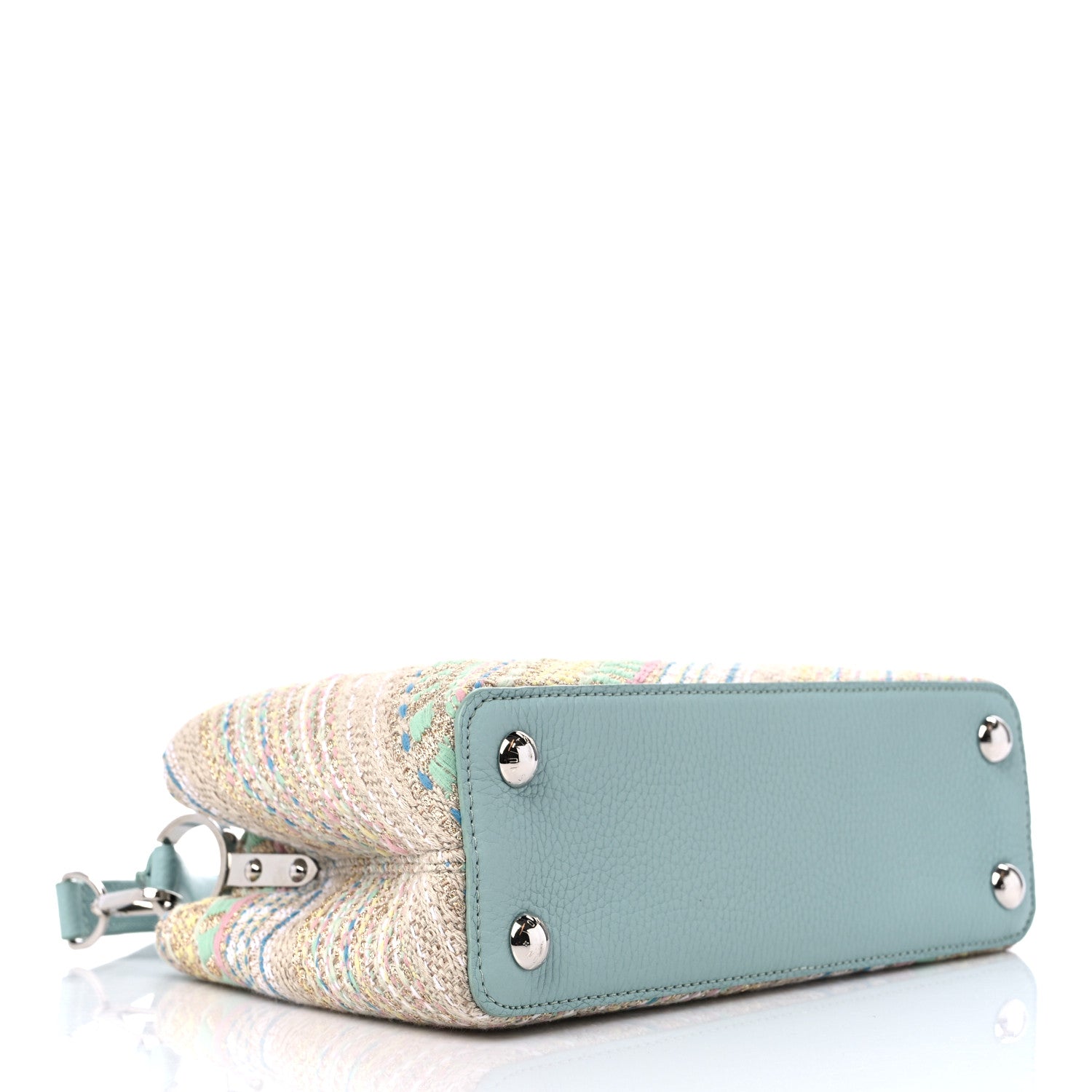Louis Vuitton Tweed Taurillon Capucines BB Multicolor Light Blue 4 of 10