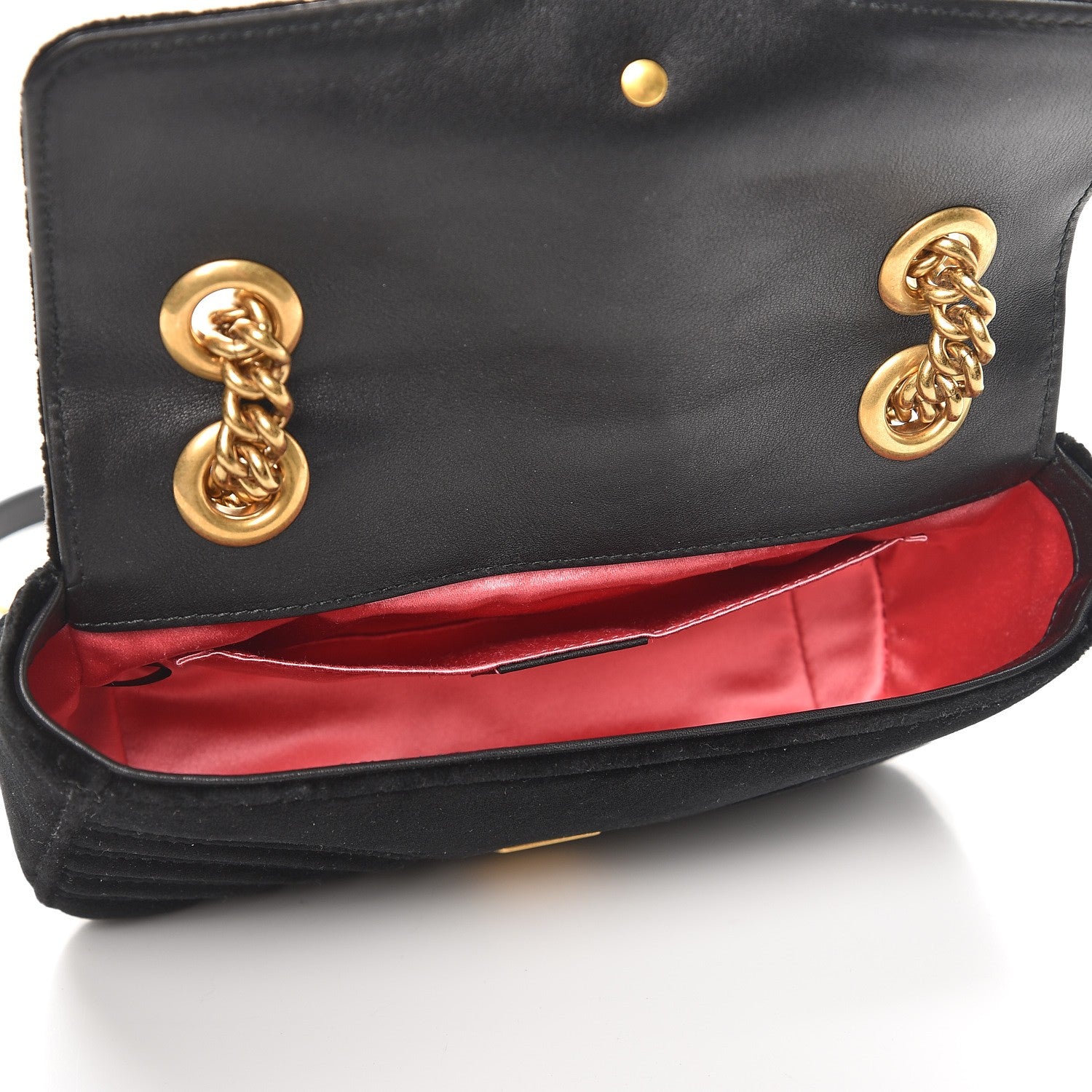 Gucci Velvet Matelasse Mini GG Marmont Shoulder Bag Black 5 of 7