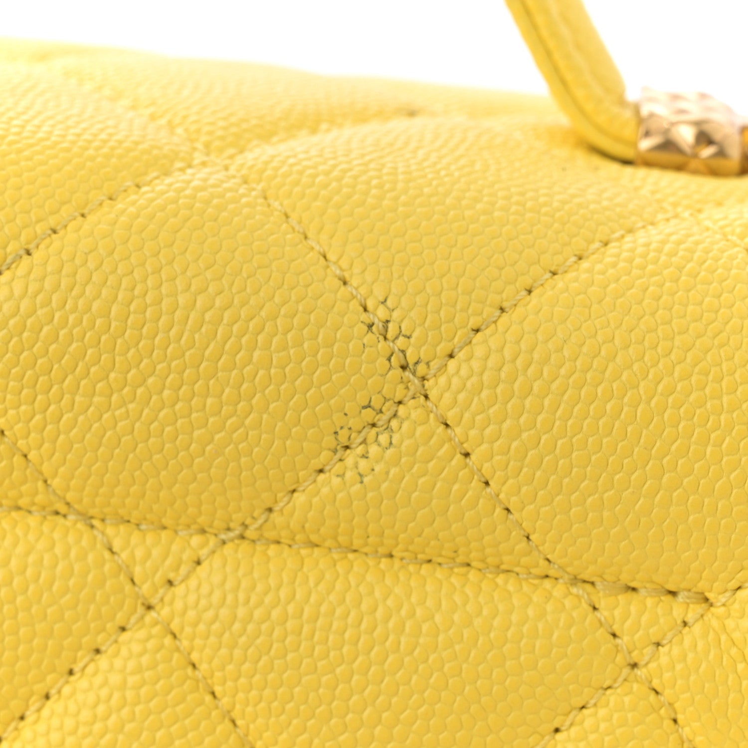 Chanel Caviar Quilted Handy Box Vanity Case Yellow 1666180