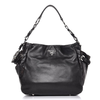 Prada Soft Calf Two Pocket Hobo Nero Black 1 of 8