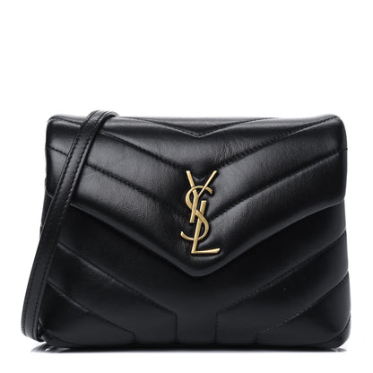 Saint Laurent Calfskin Y Quilted Monogram Toy Loulou Crossbody Bag Black 1 of 5