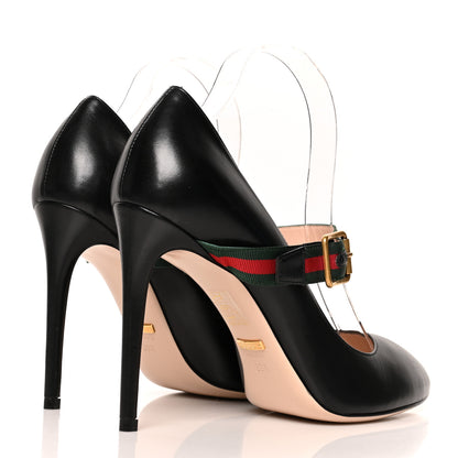 Gucci Malaga Kid Sylvie High Heel Pumps 39.5 Black 4 of 8
