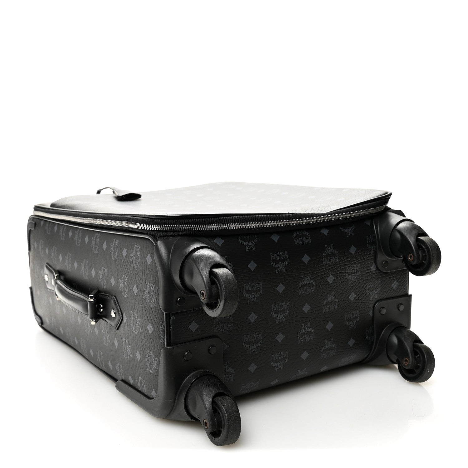 MCM Visetos Small Traveler Trolley Whelled Suitcase Black 3 of 12