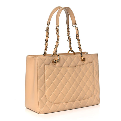 Chanel Caviar Quilted Grand Shopping Tote GST Beige 3 of 11