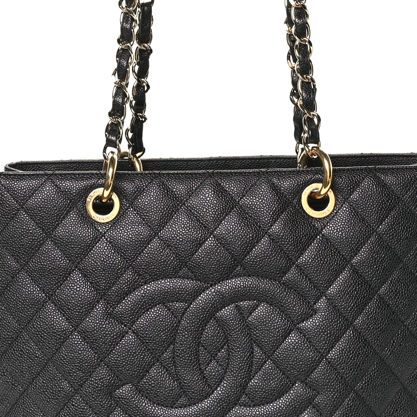Caviar Quilted Grand Shopping Tote GST Black