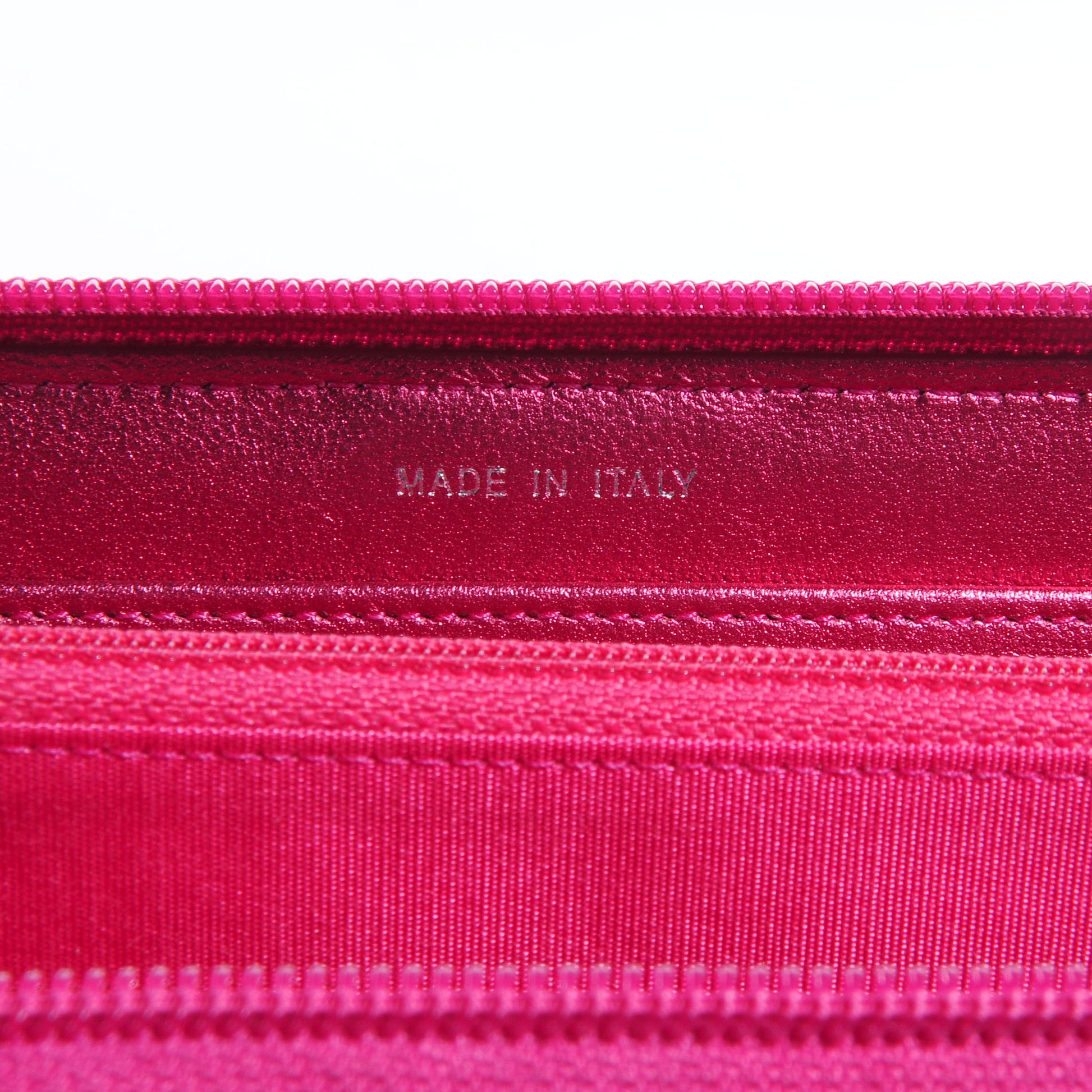 Chanel Metallic Patent Quilted Boy L-Gusset Zip Wallet Pink 7 of 9