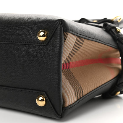 Burberry Derby Calfskin House Check Baby Banner Tote Black 9 of 9