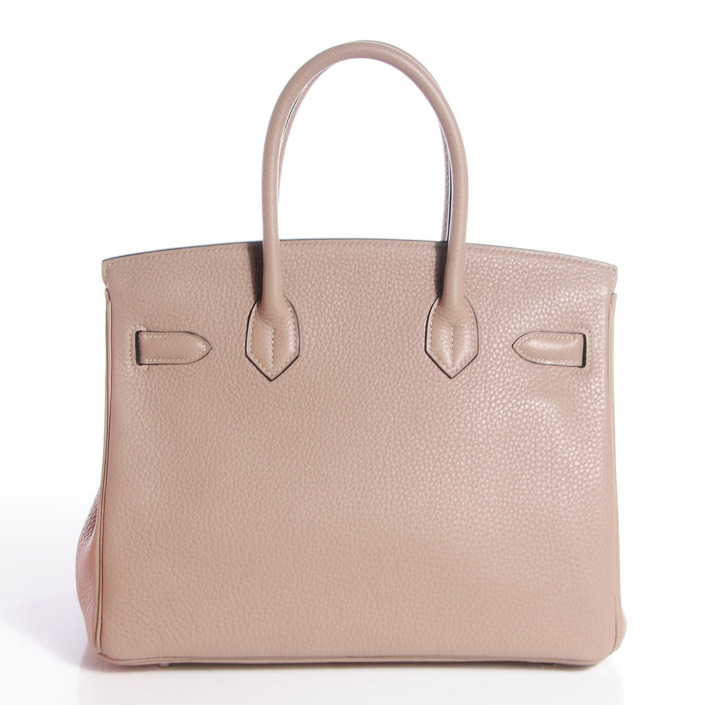 Taurillon Clemence Horseshoe Birkin 30 Gris Tourterelle and Black