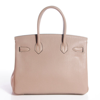Hermes Taurillon Clemence Horseshoe Birkin 30 Gris Tourterelle and Black 21 of 28