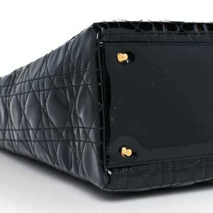 Christian Dior Patent Cannage Large Lady Dior Black 8 of 9