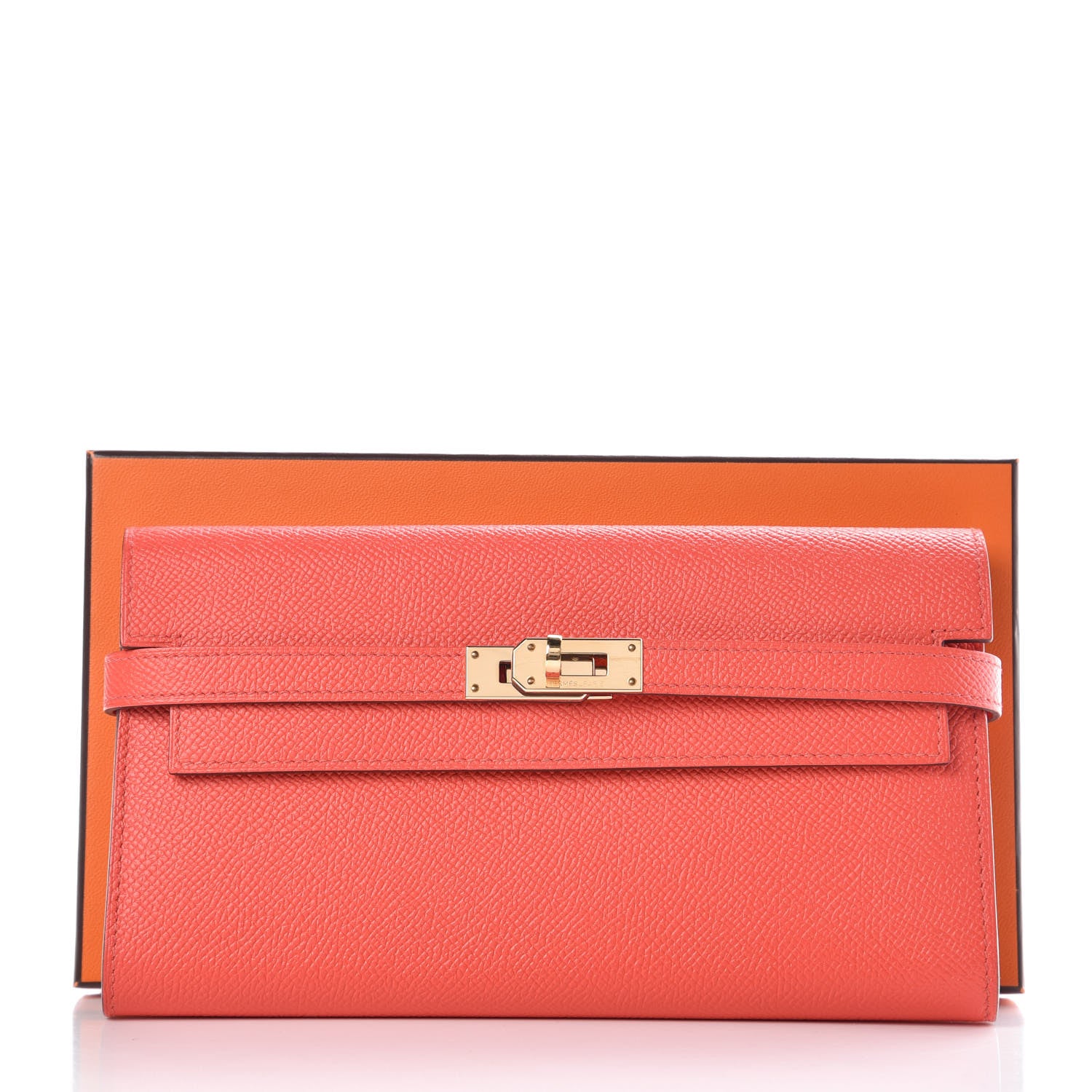 Hermes Epsom Kelly Longue Wallet Rose Jaipur 8 of 8