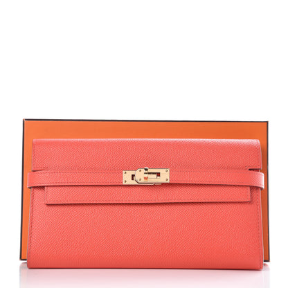 Hermes Epsom Kelly Longue Wallet Rose Jaipur 8 of 8