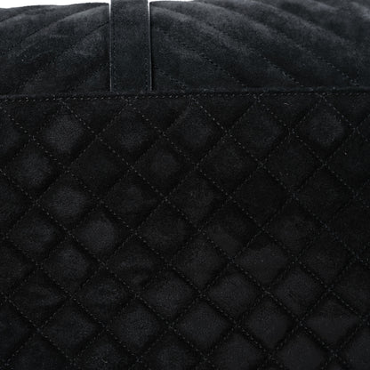 Saint Laurent Suede Mixed Matelasse Tri-Quilt Large Monogram Envelope Satchel Black 20 of 25