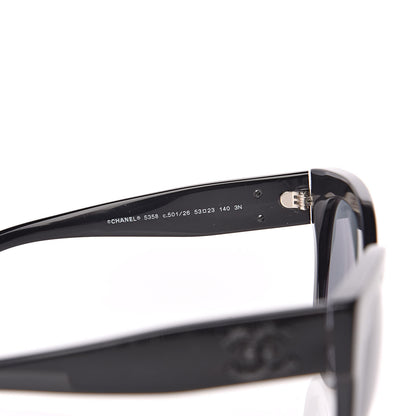 Chanel Acetate Butterfly Signature CC Sunglasses 5358 Black 5 of 7