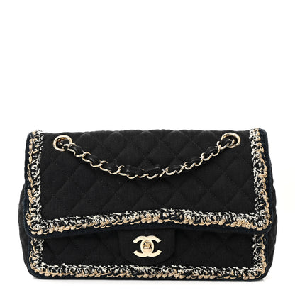 Chanel Denim Braided Medium Flap Bag Black 1 of 11