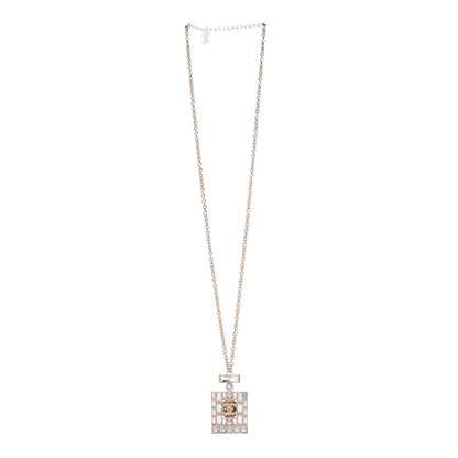 Chanel Metal Crystal CC Perfume Necklace Gold 3 of 6